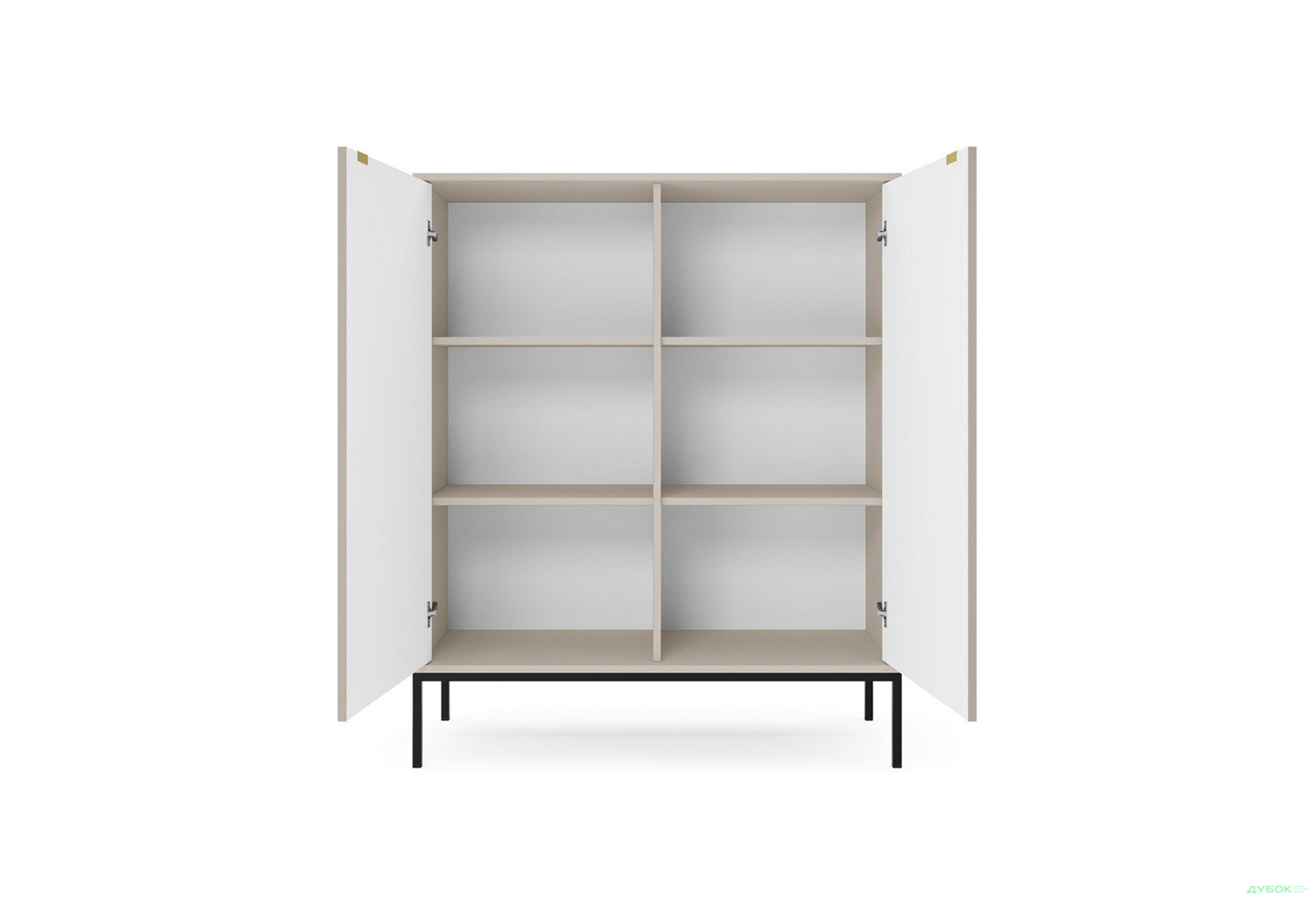 Комод Perfect Home Нова / Nova 2-дверний 104 см, кашемір, чорні ніжки - Зображення 5 Зображення 5 - Комод Perfect Home Нова / Nova 2-дверний 104 см, кашемір, чорні ніжки