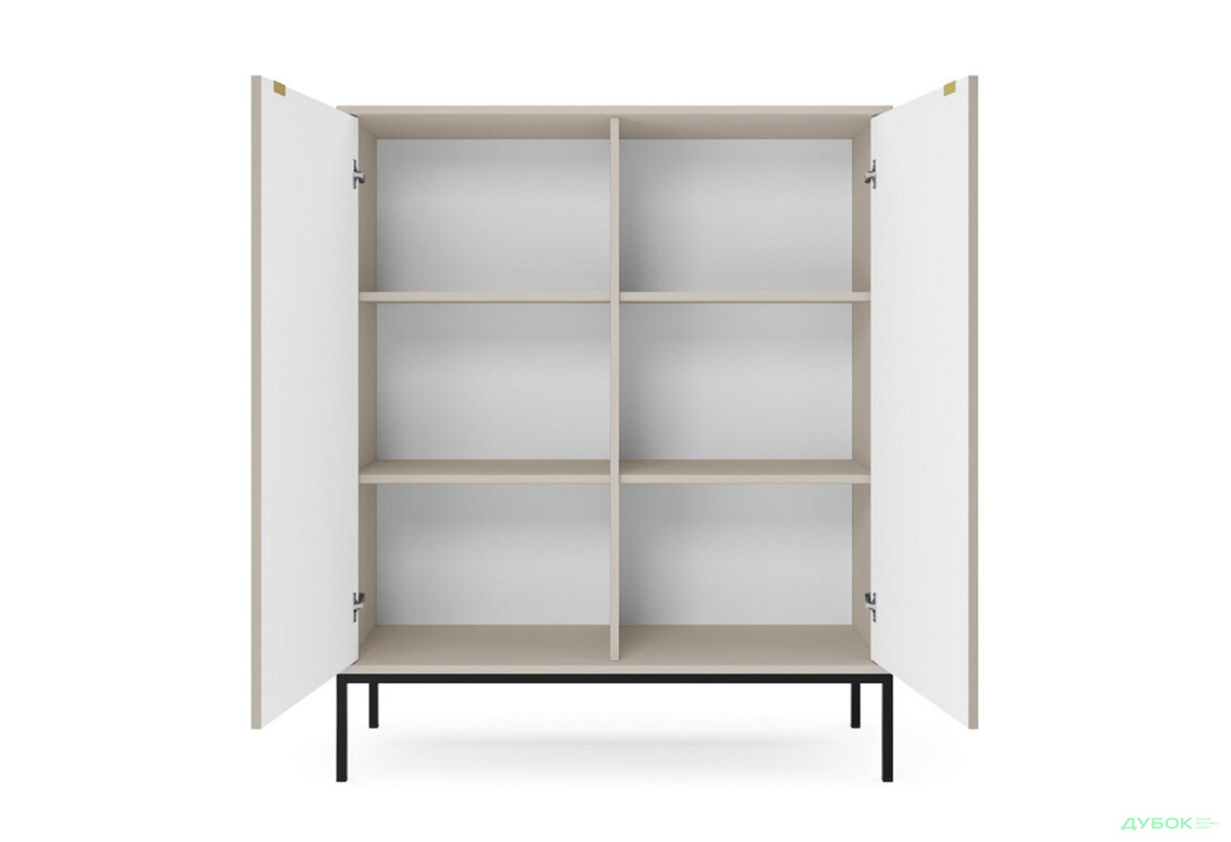 Комод Perfect Home Нова / Nova 2-дверний 104 см, кашемір, чорні ніжки - Зображення 5 Зображення 5 - Комод Perfect Home Нова / Nova 2-дверний 104 см, кашемір, чорні ніжки