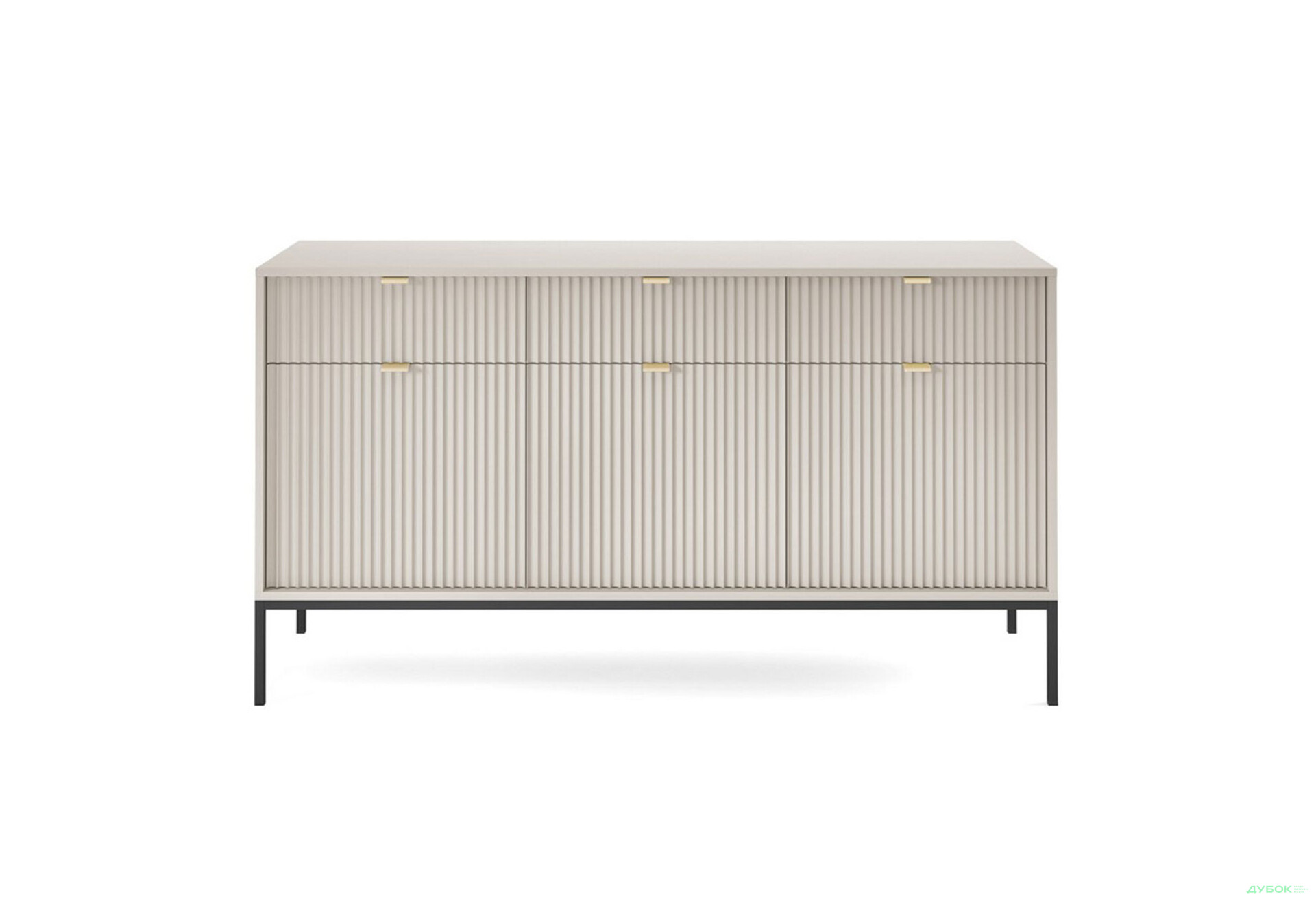 Комод Perfect Home Нова / Nova 3-дверний з 3 шухлядами 154 см, кашемір, чорні ніжки - Зображення 3 Зображення 3 - Комод Perfect Home Нова / Nova 3-дверний з 3 шухлядами 154 см, кашемір, чорні ніжки