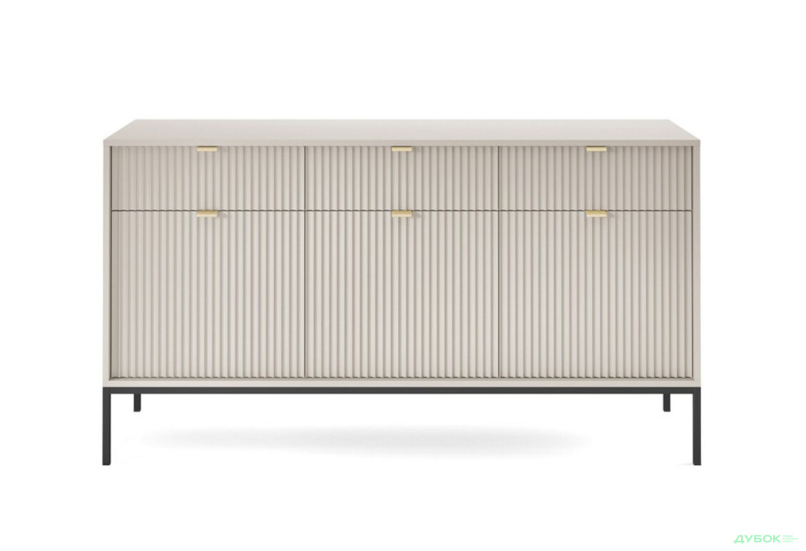 Комод Perfect Home Нова / Nova 3-дверний з 3 шухлядами 154 см, кашемір, чорні ніжки - Зображення 3 Зображення 3 - Комод Perfect Home Нова / Nova 3-дверний з 3 шухлядами 154 см, кашемір, чорні ніжки