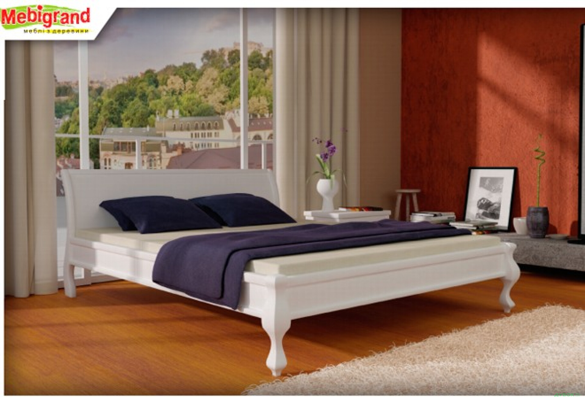 Фото 1 - Ліжко двоспальне дерев'яне Палермо 180 Mebigrand