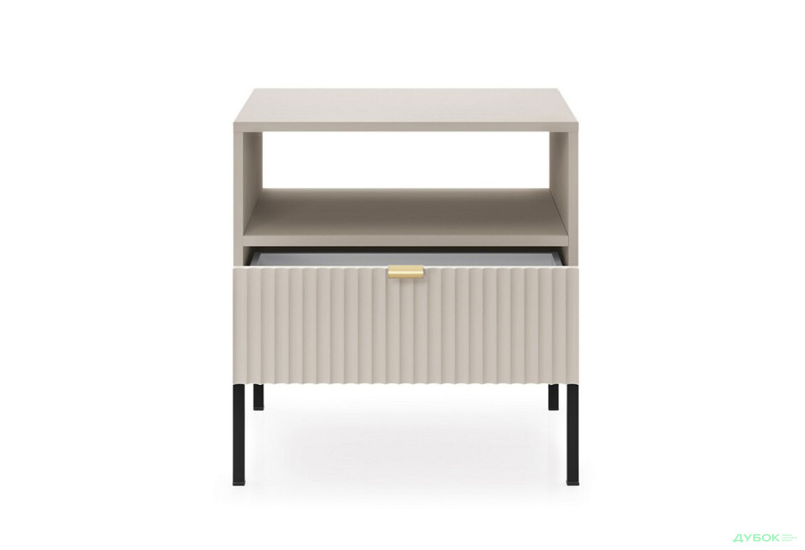 Приліжкова тумба Perfect Home Нова / Nova з шухлядою та полицею 54 см, кашемір, чорні ніжки - Зображення 3 Зображення 3 - Приліжкова тумба Perfect Home Нова / Nova з шухлядою та полицею 54 см, кашемір, чорні ніжки