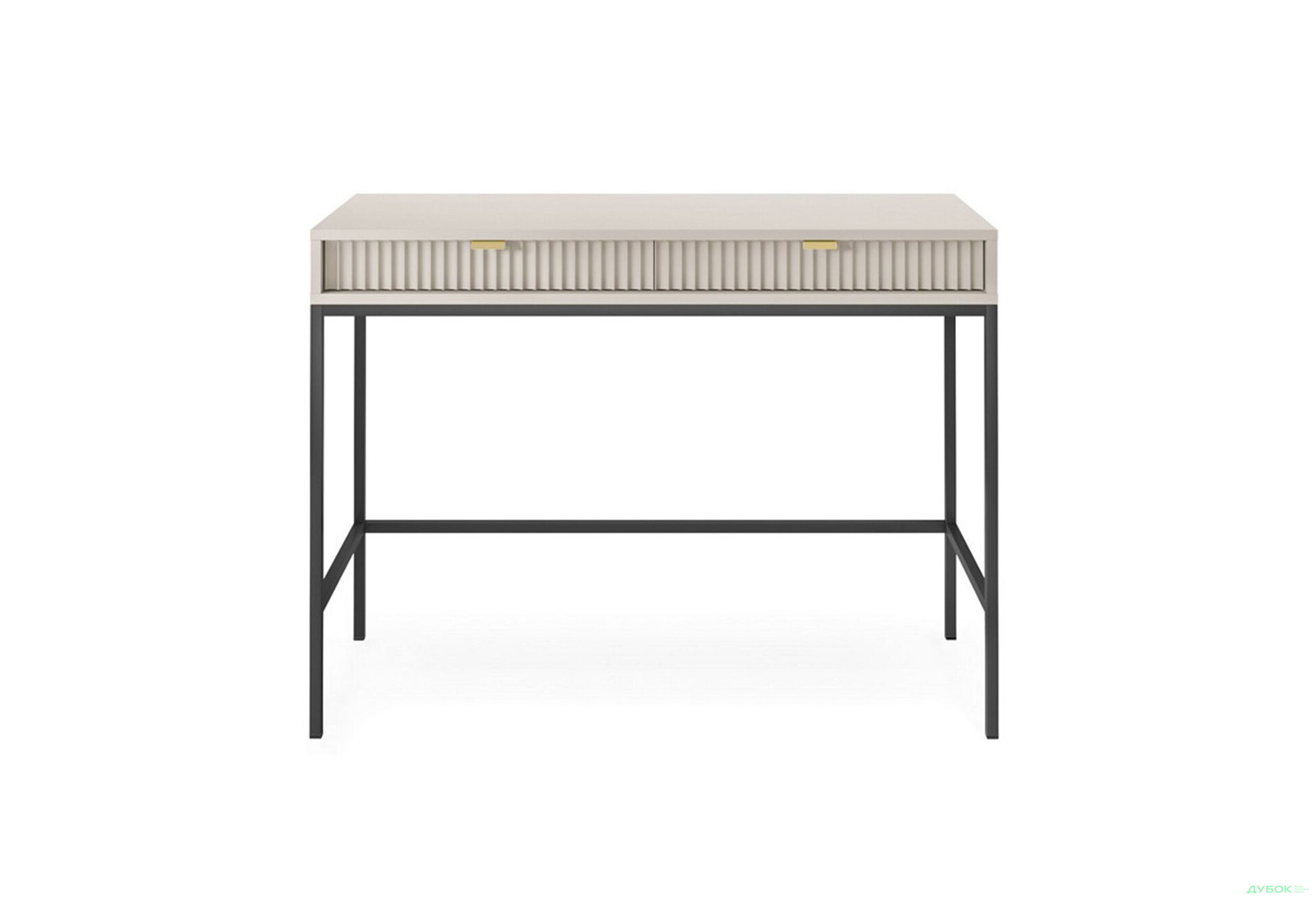 Стіл туалетний Perfect Home Нова / Nova з 2 шухлядами 104 см, кашемір, чорні ніжки - Зображення 3 Зображення 3 - Стіл туалетний Perfect Home Нова / Nova з 2 шухлядами 104 см, кашемір, чорні ніжки
