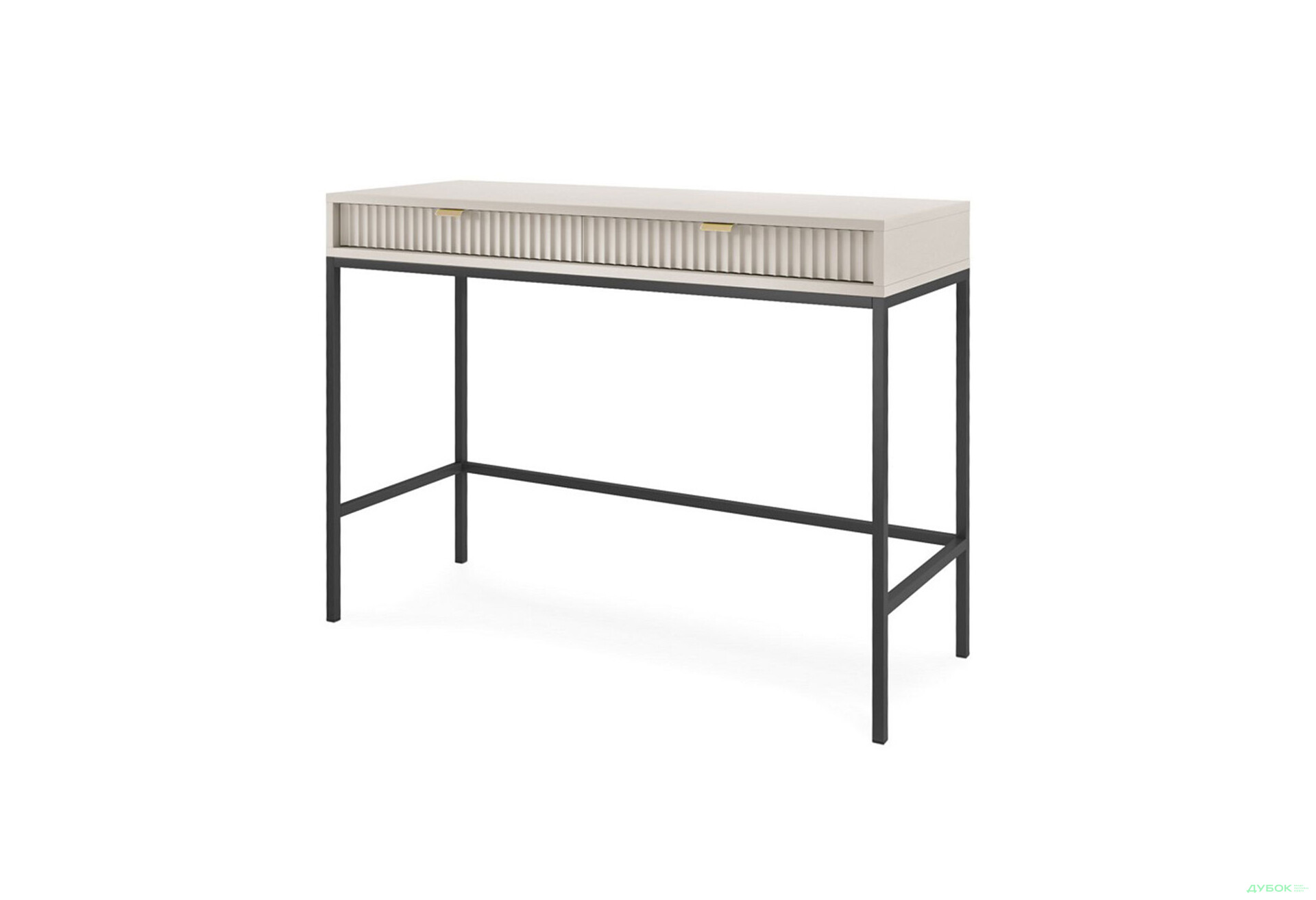 Стіл туалетний Perfect Home Нова / Nova з 2 шухлядами 104 см, кашемір, чорні ніжки - Зображення 1 Зображення 1 - Стіл туалетний Perfect Home Нова / Nova з 2 шухлядами 104 см, кашемір, чорні ніжки