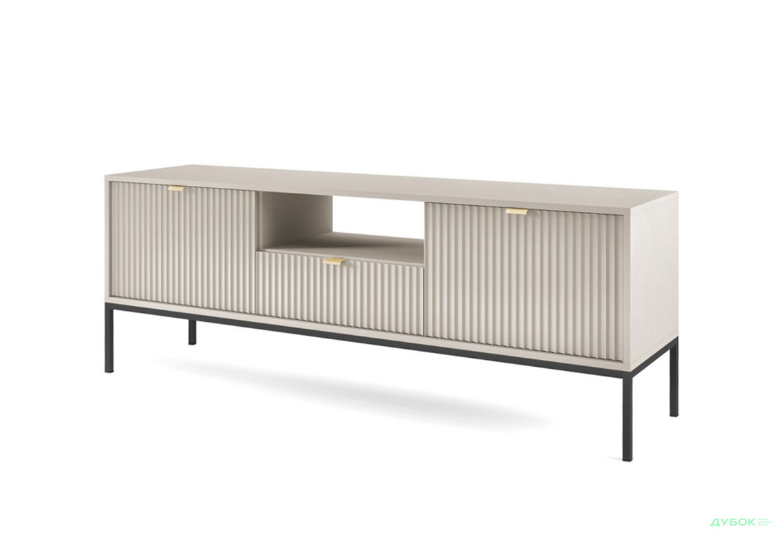 Тумба під ТВ Perfect Home Нова / Nova з 2 дверками, шухлядою та поличкою 154 см, кашемір, чорні ніжки - Зображення 1 Зображення 1 - Тумба під ТВ Perfect Home Нова / Nova з 2 дверками, шухлядою та поличкою 154 см, кашемір, чорні ніжки