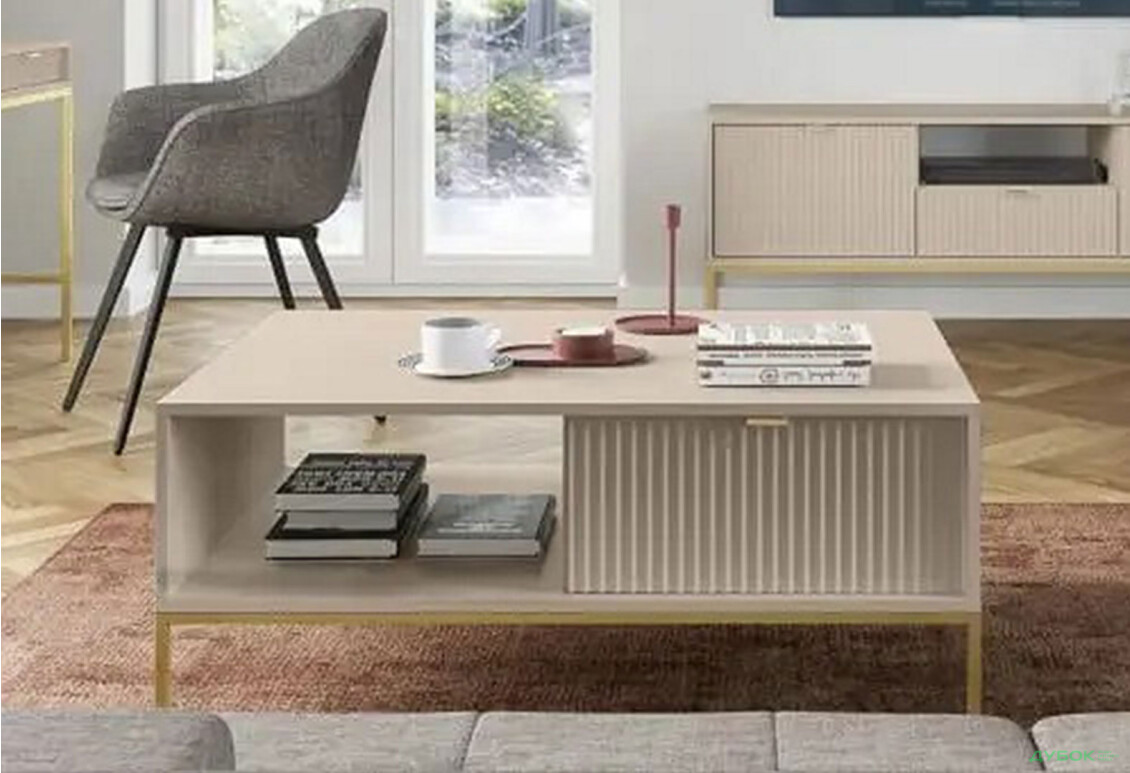 Изображение 2 - Стол журнальный Perfect Home Нова / Nova 104х68 см, кашемир, золотые ножки