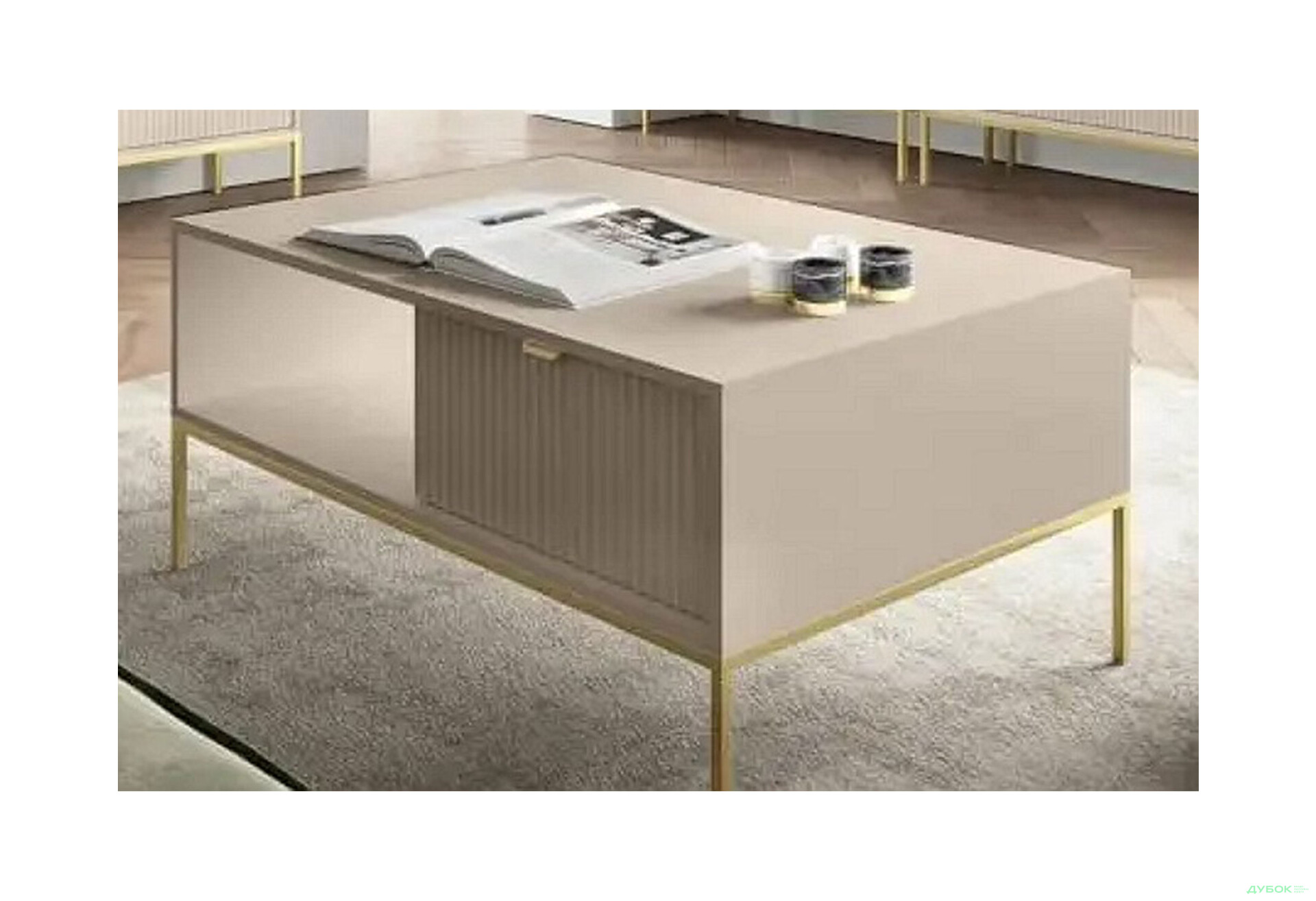 Изображение 3 - Стол журнальный Perfect Home Нова / Nova 104х68 см, кашемир, золотые ножки