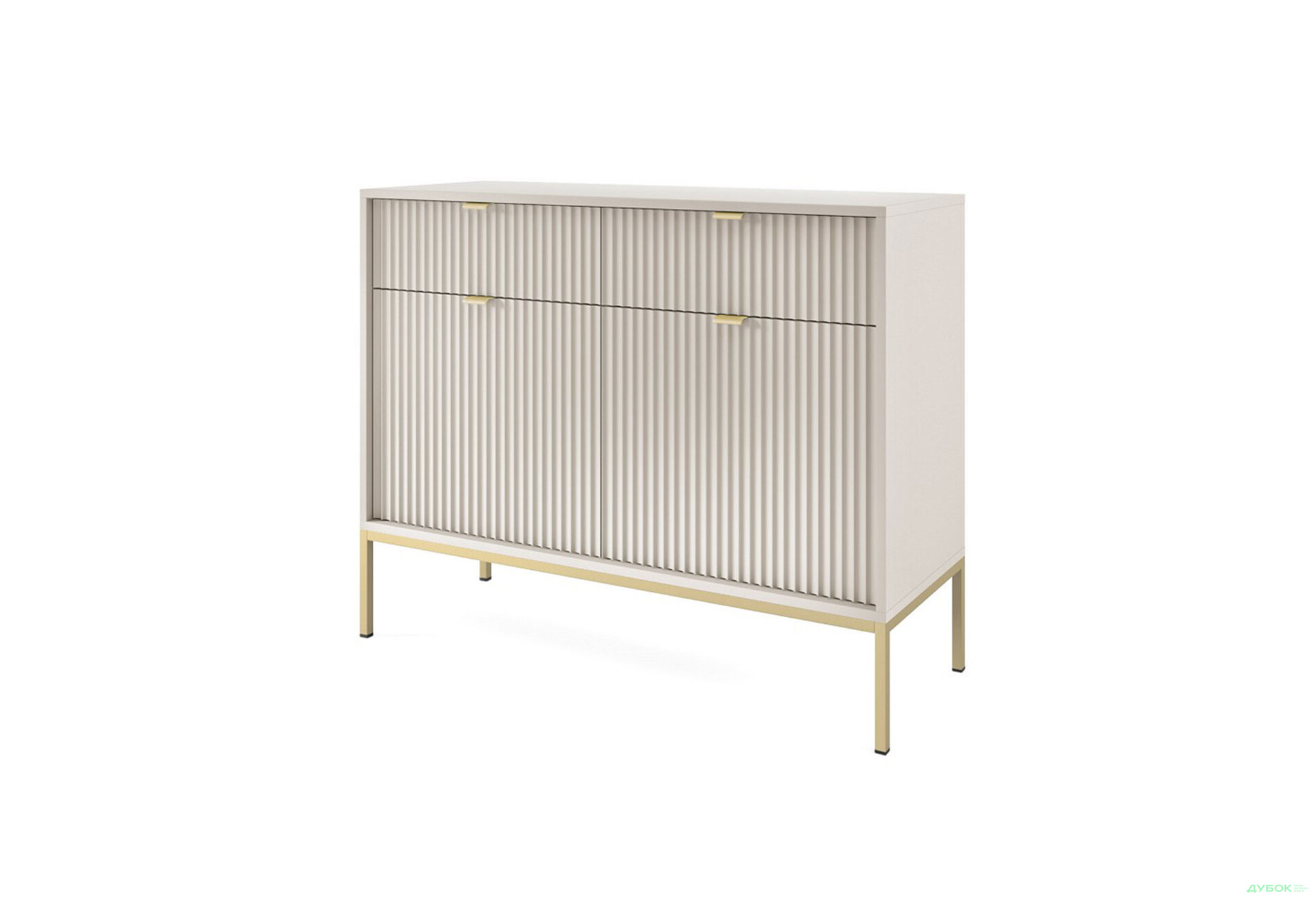 Комод Perfect Home Нова / Nova 2-дверний з 2 шухлядами 104 см, кашемір, золоті ніжки - Зображення 1 Зображення 1 - Комод Perfect Home Нова / Nova 2-дверний з 2 шухлядами 104 см, кашемір, золоті ніжки