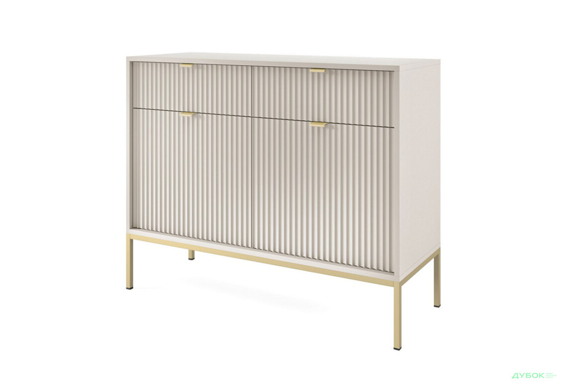 Комод Perfect Home Нова / Nova 2-дверний з 2 шухлядами 104 см, кашемір, золоті ніжки - Зображення 1 Зображення 1 - Комод Perfect Home Нова / Nova 2-дверний з 2 шухлядами 104 см, кашемір, золоті ніжки