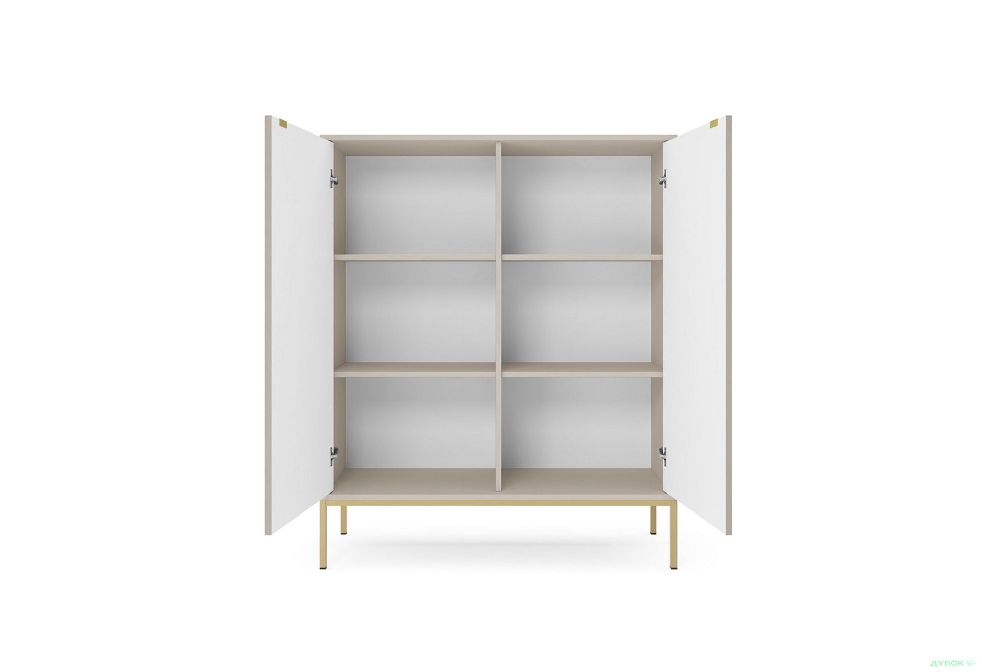 Комод Perfect Home Нова / Nova 2-дверний 104 см, кашемір, золоті ніжки - Зображення 4 Зображення 4 - Комод Perfect Home Нова / Nova 2-дверний 104 см, кашемір, золоті ніжки