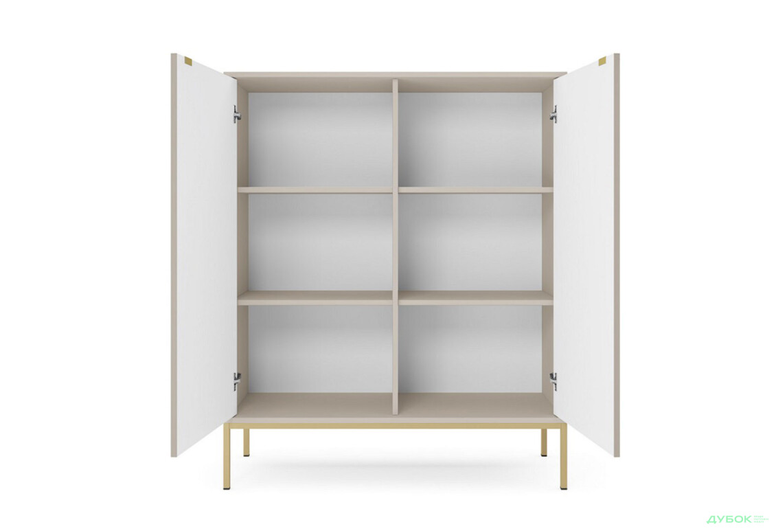 Комод Perfect Home Нова / Nova 2-дверний 104 см, кашемір, золоті ніжки - Зображення 4 Зображення 4 - Комод Perfect Home Нова / Nova 2-дверний 104 см, кашемір, золоті ніжки