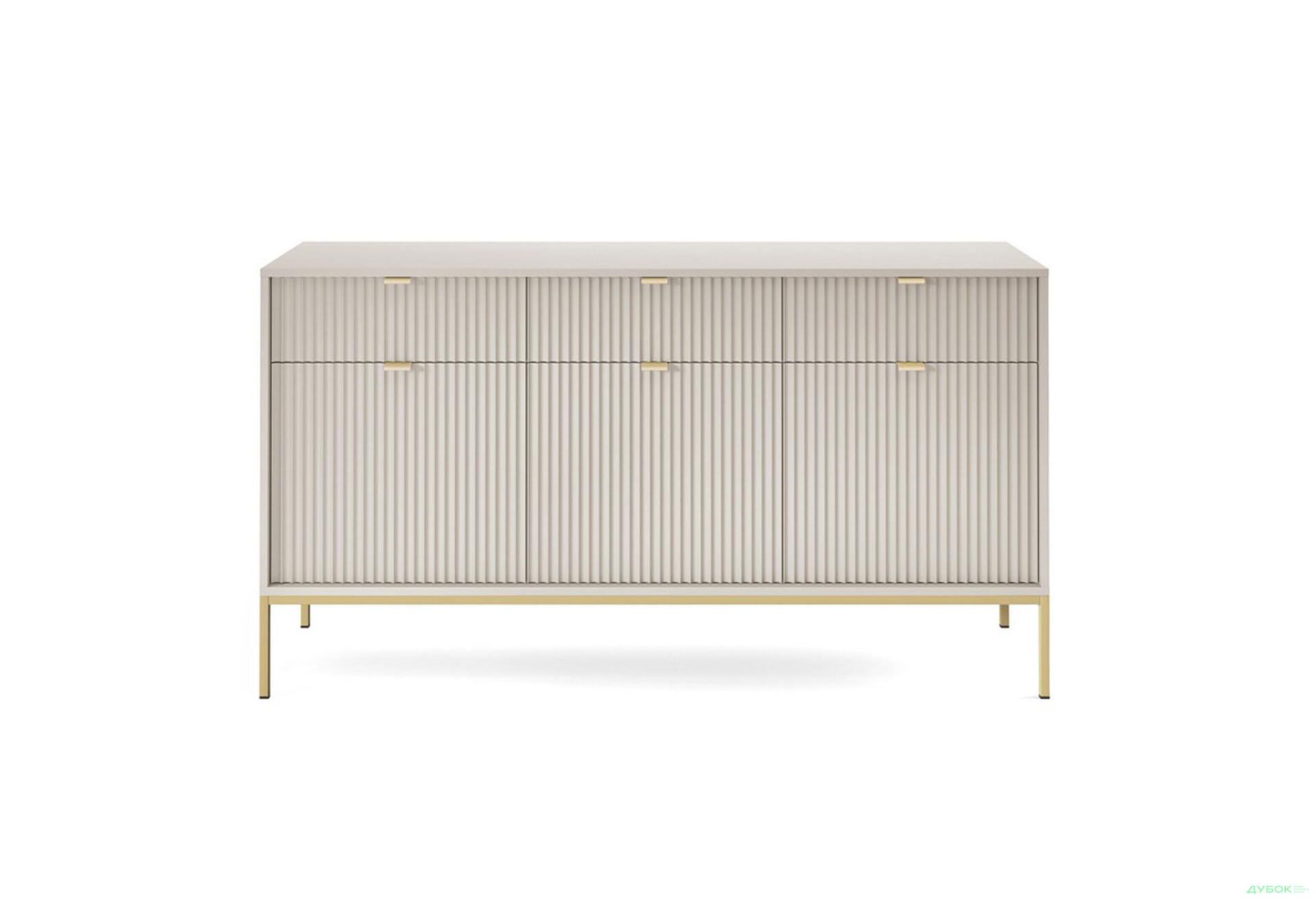Комод Perfect Home Нова / Nova 3-дверний з 3 шухлядами 154 см, кашемір, золоті ніжки - Зображення 3 Зображення 3 - Комод Perfect Home Нова / Nova 3-дверний з 3 шухлядами 154 см, кашемір, золоті ніжки