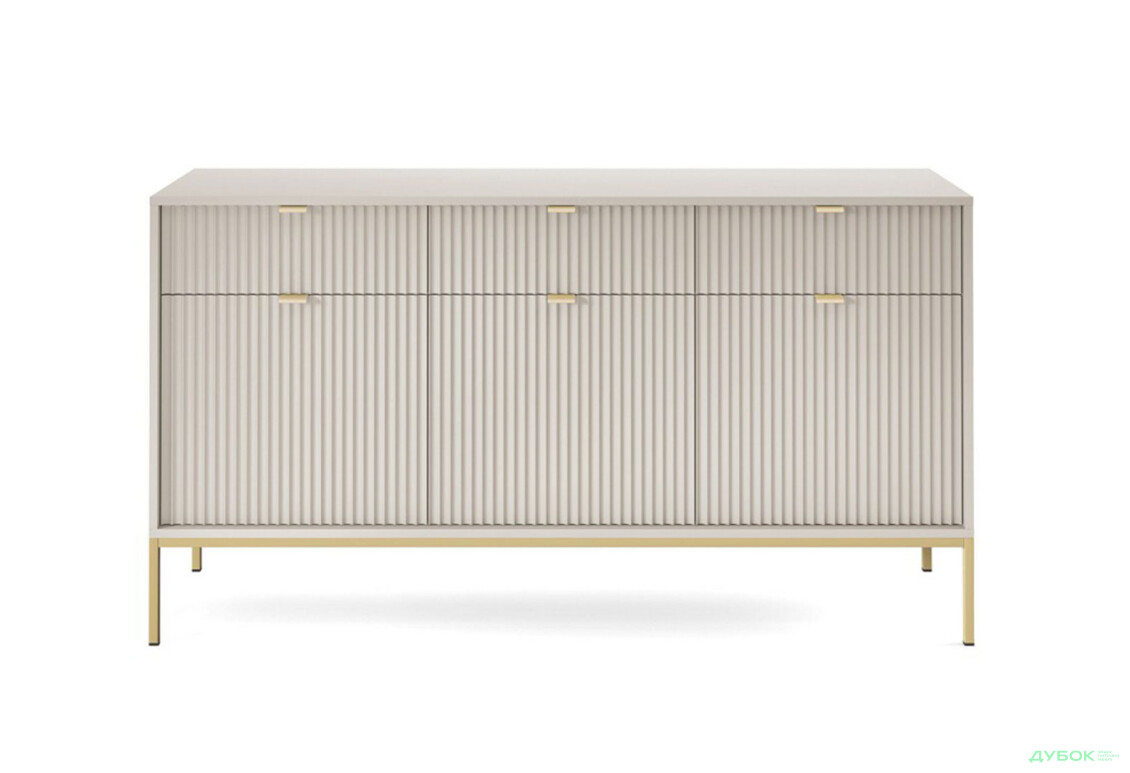 Комод Perfect Home Нова / Nova 3-дверний з 3 шухлядами 154 см, кашемір, золоті ніжки - Зображення 3 Зображення 3 - Комод Perfect Home Нова / Nova 3-дверний з 3 шухлядами 154 см, кашемір, золоті ніжки
