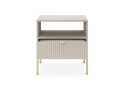 Приліжкова тумба Perfect Home Нова / Nova з шухлядою та полицею 54 см, кашемір, золоті ніжки - Зображення 4 Зображення 4 - Приліжкова тумба Perfect Home Нова / Nova з шухлядою та полицею 54 см, кашемір, золоті ніжки
