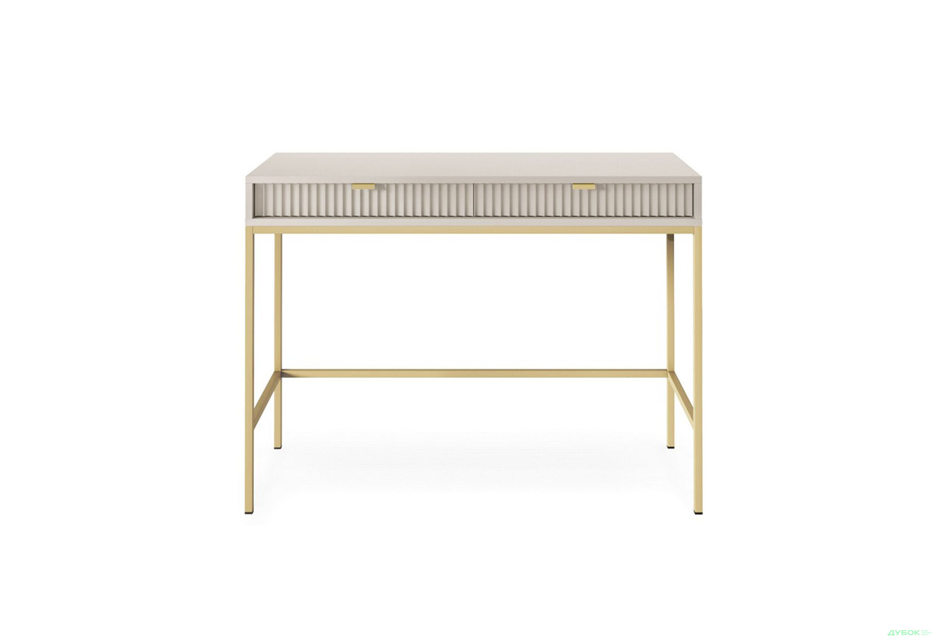 Стіл туалетний Perfect Home Нова / Nova з 2 шухлядами 104 см, кашемір, золоті ніжки - Зображення 4 Зображення 4 - Стіл туалетний Perfect Home Нова / Nova з 2 шухлядами 104 см, кашемір, золоті ніжки