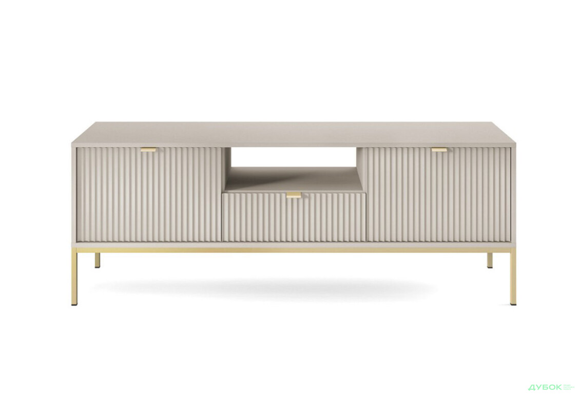 Тумба під ТВ Perfect Home Нова / Nova з 2 дверками, шухлядою та поличкою 154 см, кашемір, золоті ніжки - Зображення 3 Зображення 3 - Тумба під ТВ Perfect Home Нова / Nova з 2 дверками, шухлядою та поличкою 154 см, кашемір, золоті ніжки