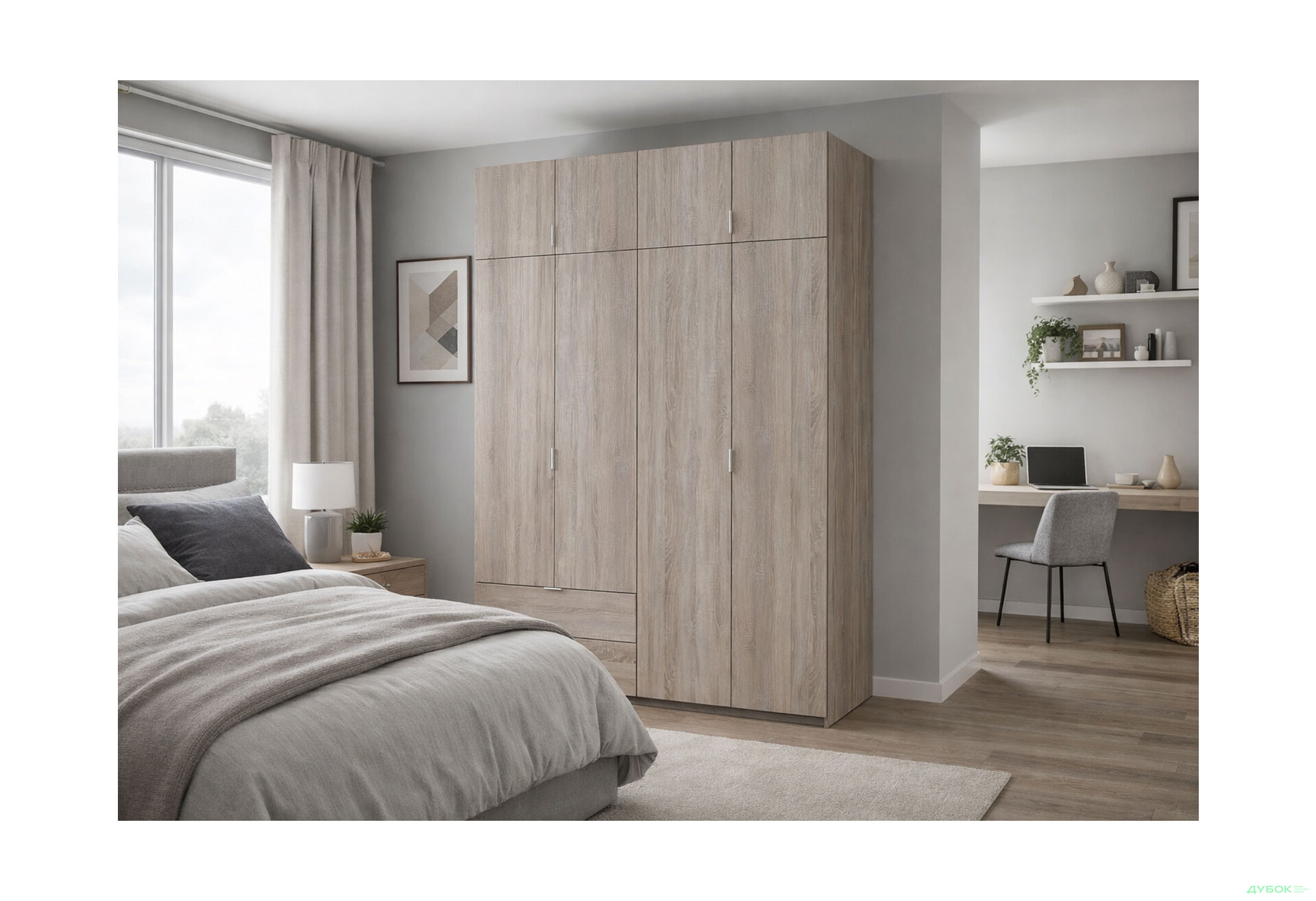 Изображение 2 - Шкаф Doros Лукас с антресолью 160 см Дуб сонома