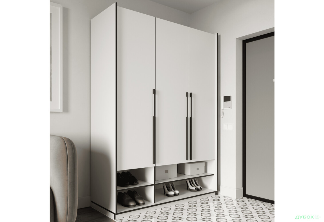 Шафа Moreli Ramo / Рамо R-0005 3-дверна з полицями 148,4 см, біла - Зображення 2 Зображення 2 - Шафа Moreli Ramo / Рамо R-0005 3-дверна з полицями 148,4 см, біла