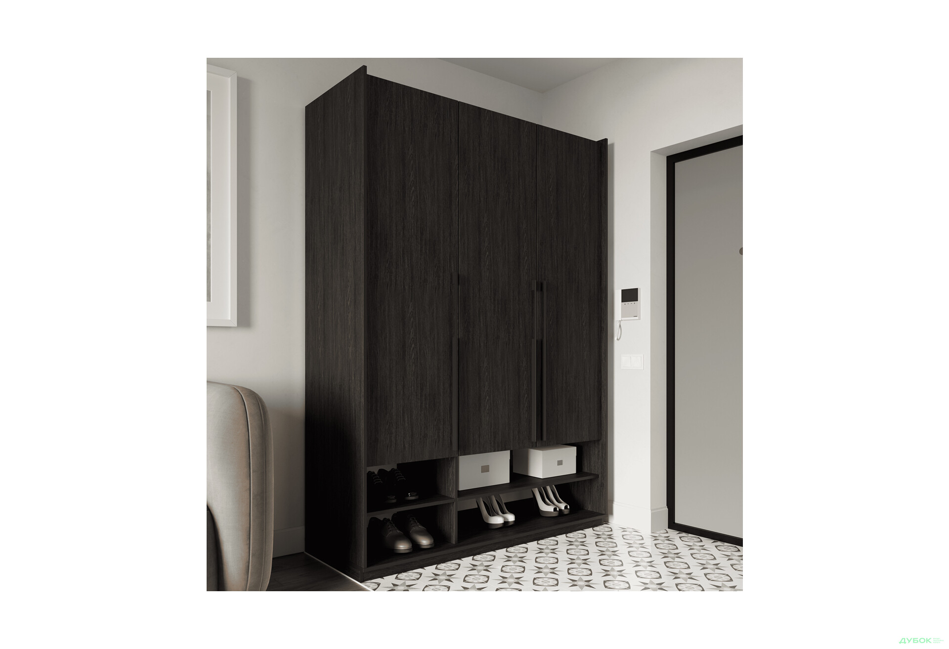 Шафа Moreli Ramo / Рамо R-0005 3-дверна з полицями 148,4 см, венге - Зображення 2 Зображення 2 - Шафа Moreli Ramo / Рамо R-0005 3-дверна з полицями 148,4 см, венге