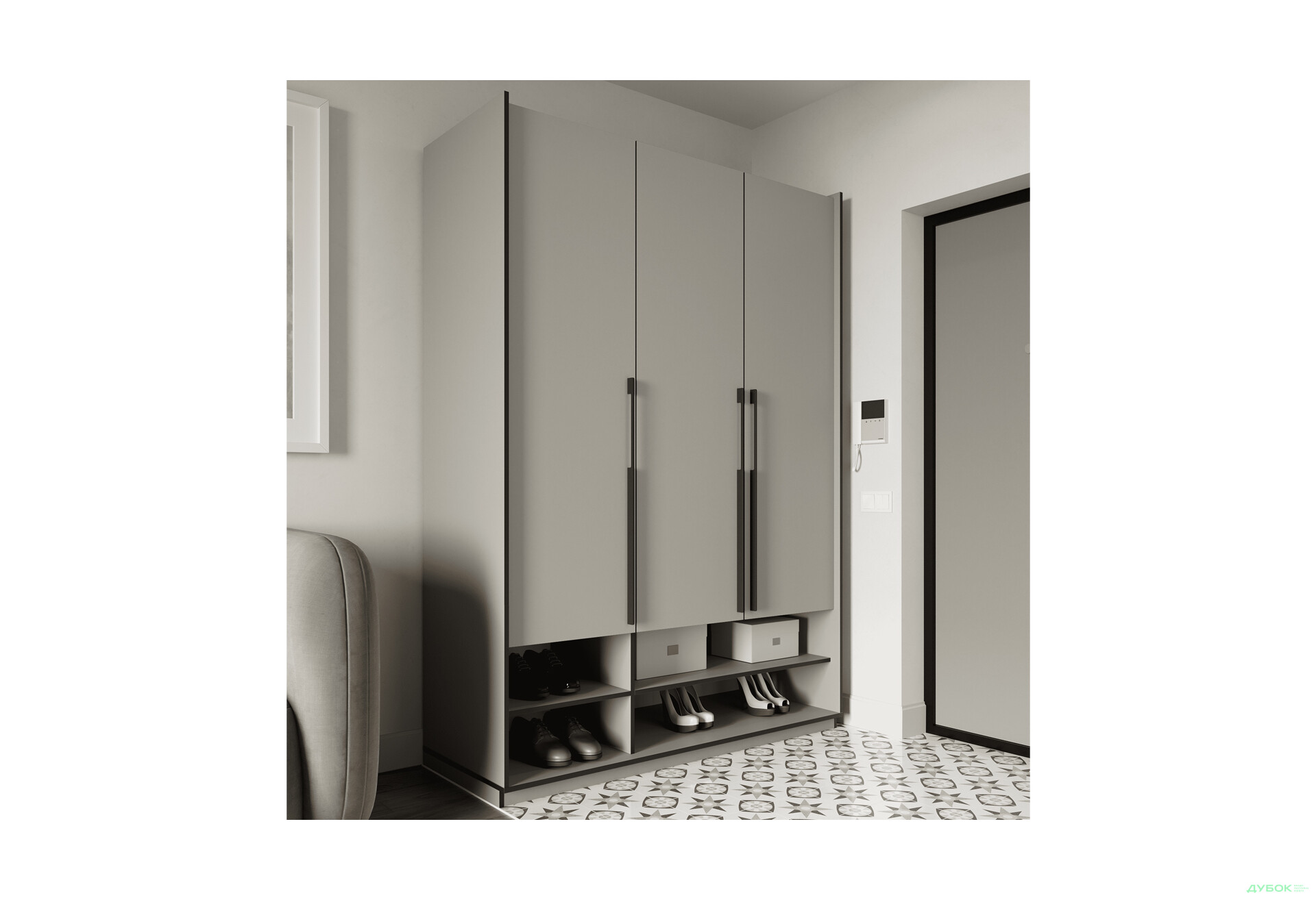 Шкаф Moreli Ramo / Рамо R-0005 3-дверный с полками 148,4 см, кашемир - Изображение 2 Изображение 2 - Шкаф Moreli Ramo / Рамо R-0005 3-дверный с полками 148,4 см, кашемир