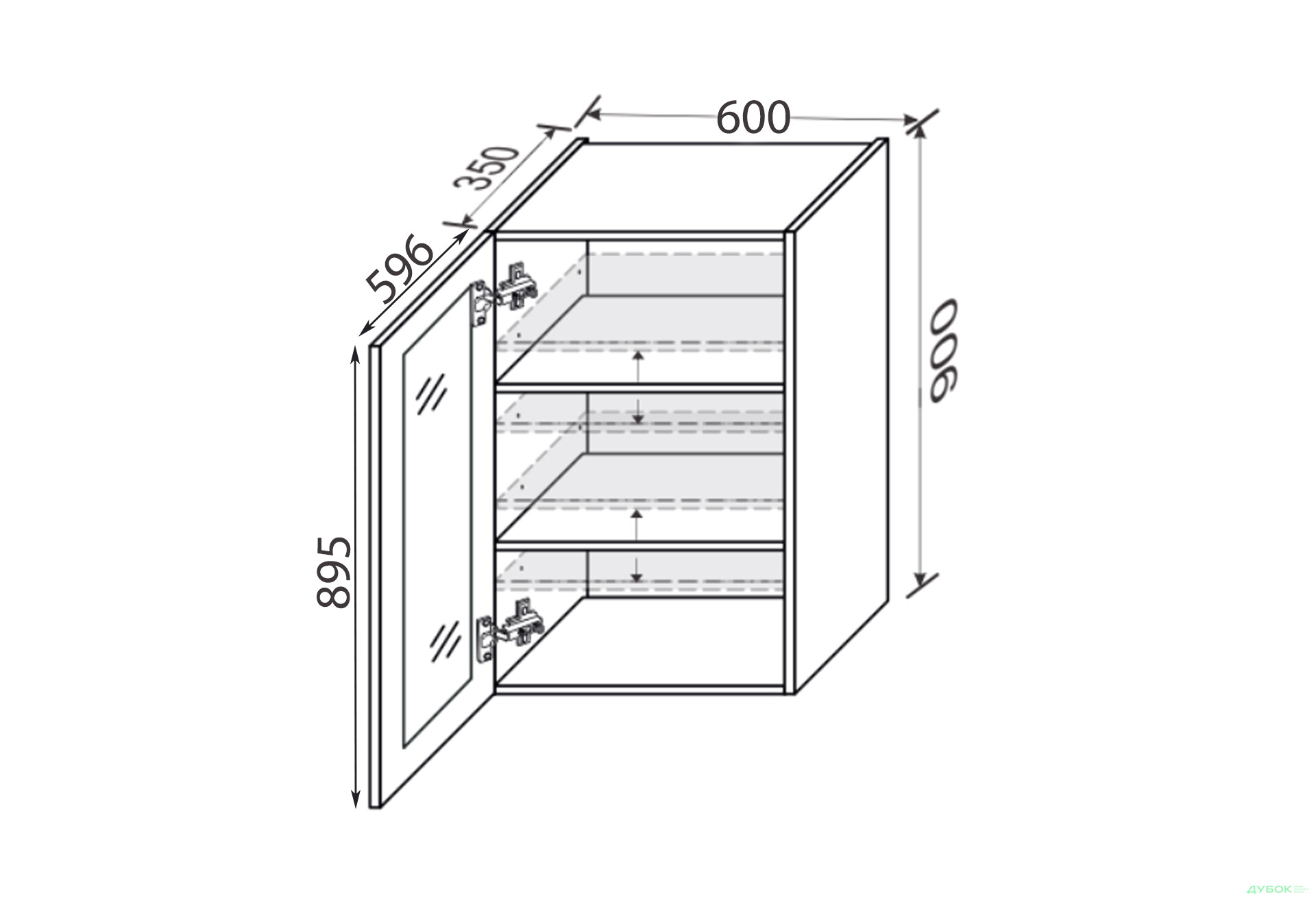 Зображення 2 - Верх 60В/900 1дв вітрина Вінтаж / Vintage MiroMark