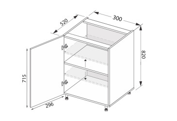 Зображення Низ 30Н/820 1дв Pro Blum