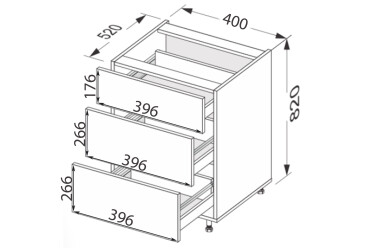 Зображення Низ 40Н3ШХ/820 Pro Hettich
