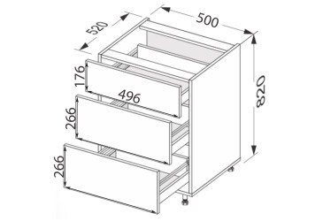 Зображення Низ 50Н3ШХ/820 Pro Hettich