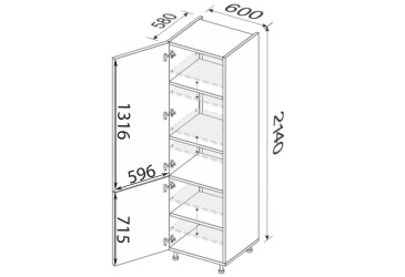Пенал 60П/2140 Pro Blum Зображення Пенал 60П/2140 Pro Blum