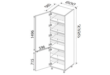 Пенал 60П/2320 Pro Blum Зображення Пенал 60П/2320 Pro Blum