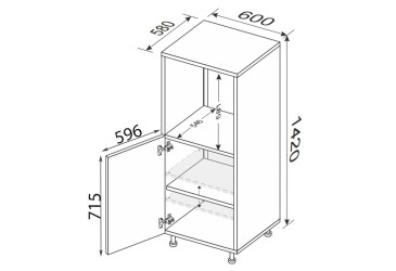 Пенал 60ПД/1420 духовка Pro Blum Зображення Пенал 60ПД/1420 духовка Pro Blum