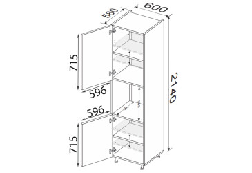 Зображення Пенал 60ПД/2140 духовка Pro Blum