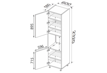 Пенал 60ПД/2320 духовка Pro Blum Зображення Пенал 60ПД/2320 духовка Pro Blum