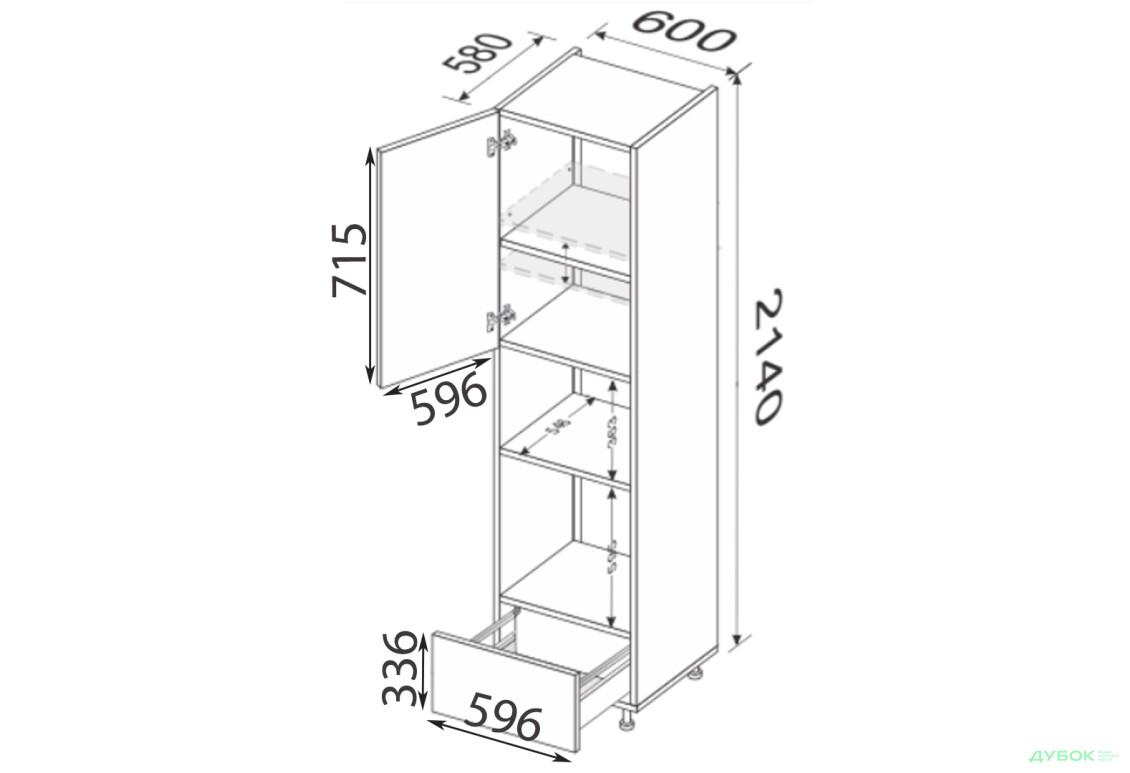 Пенал 60ПДМ1ШХ/2140 духовка + мікрохвильовка Pro Blum+Hettich Вінтаж / Vintage MiroMark - Зображення 2 Зображення 2 - Пенал 60ПДМ1ШХ/2140 духовка + мікрохвильовка Pro Blum+Hettich Вінтаж / Vintage MiroMark