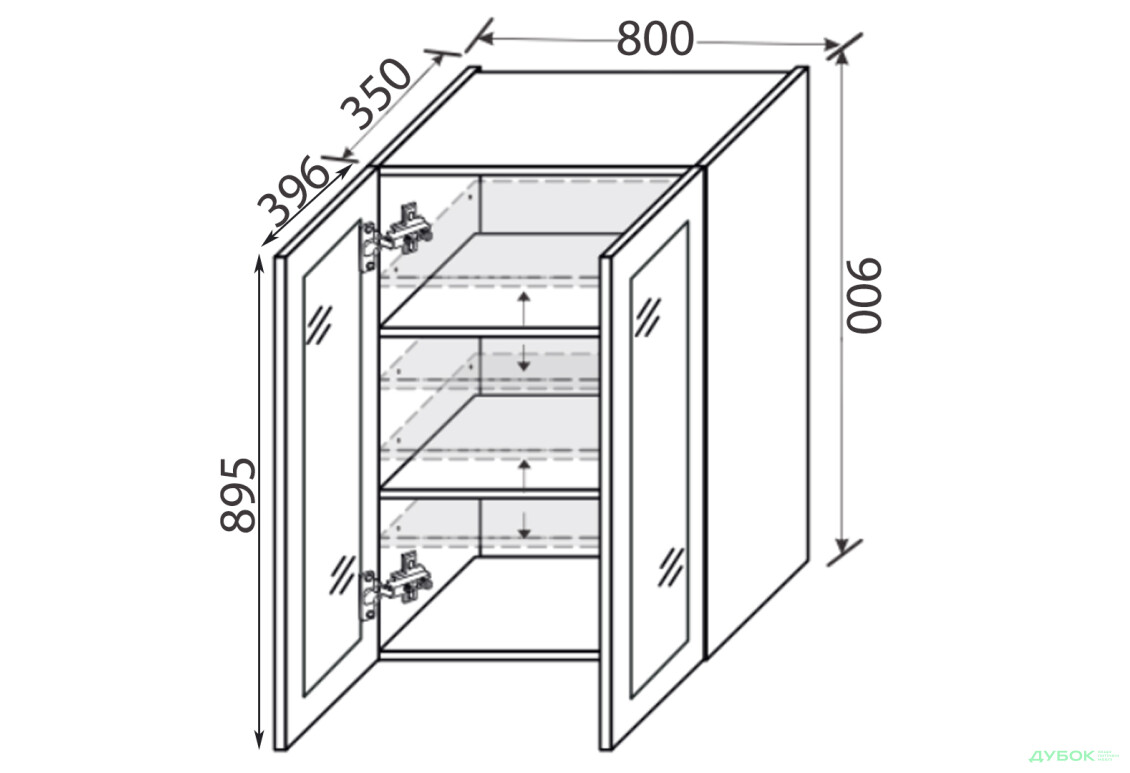 Зображення 2 - Верх 80В/900 2дв вітрина Pro Blum Вінтаж / Vintage MiroMark