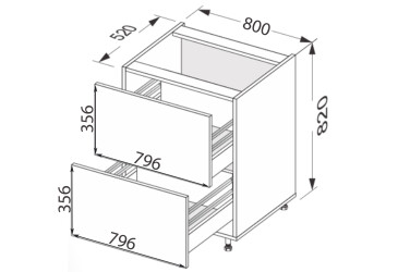 Зображення Низ 80Н2ШХ/820 Pro Hettich