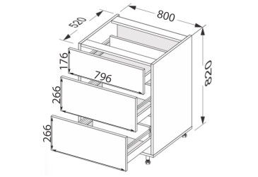 Зображення Низ 80Н3ШХ/820 Pro Hettich