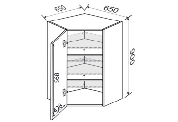 Верх Кут В 45°/900 (650х650) 1дв Pro Blum Зображення Верх Кут В 45°/900 (650х650) 1дв Pro Blum