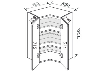 Верх Кут В 90°/720 2дв Pro Blum Зображення Верх Кут В 90°/720 2дв Pro Blum