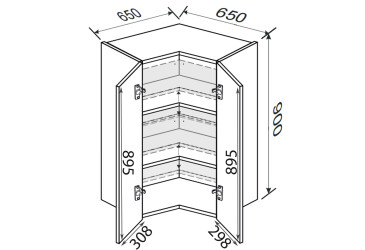 Зображення Верх Кут В 90°/900 2дв Pro Blum