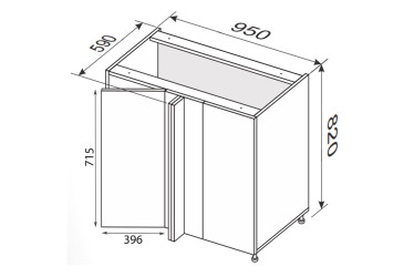 Зображення Низ кут Н 90°/820 1дв Pro Blum