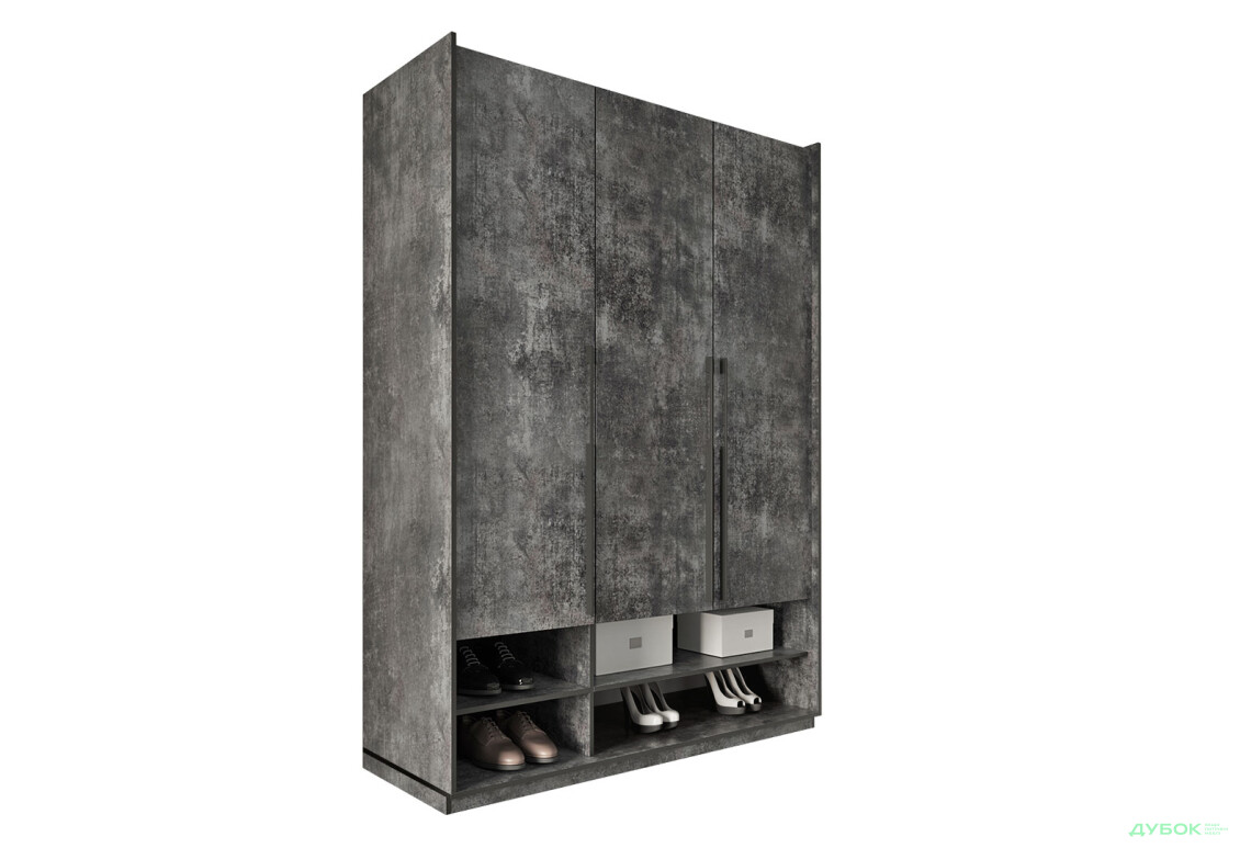 Шкаф Moreli Ramo / Рамо R-0005 3-дверный с полками 148,4 см, бетон тёмный - Изображение 1 Изображение 1 - Шкаф Moreli Ramo / Рамо R-0005 3-дверный с полками 148,4 см, бетон тёмный