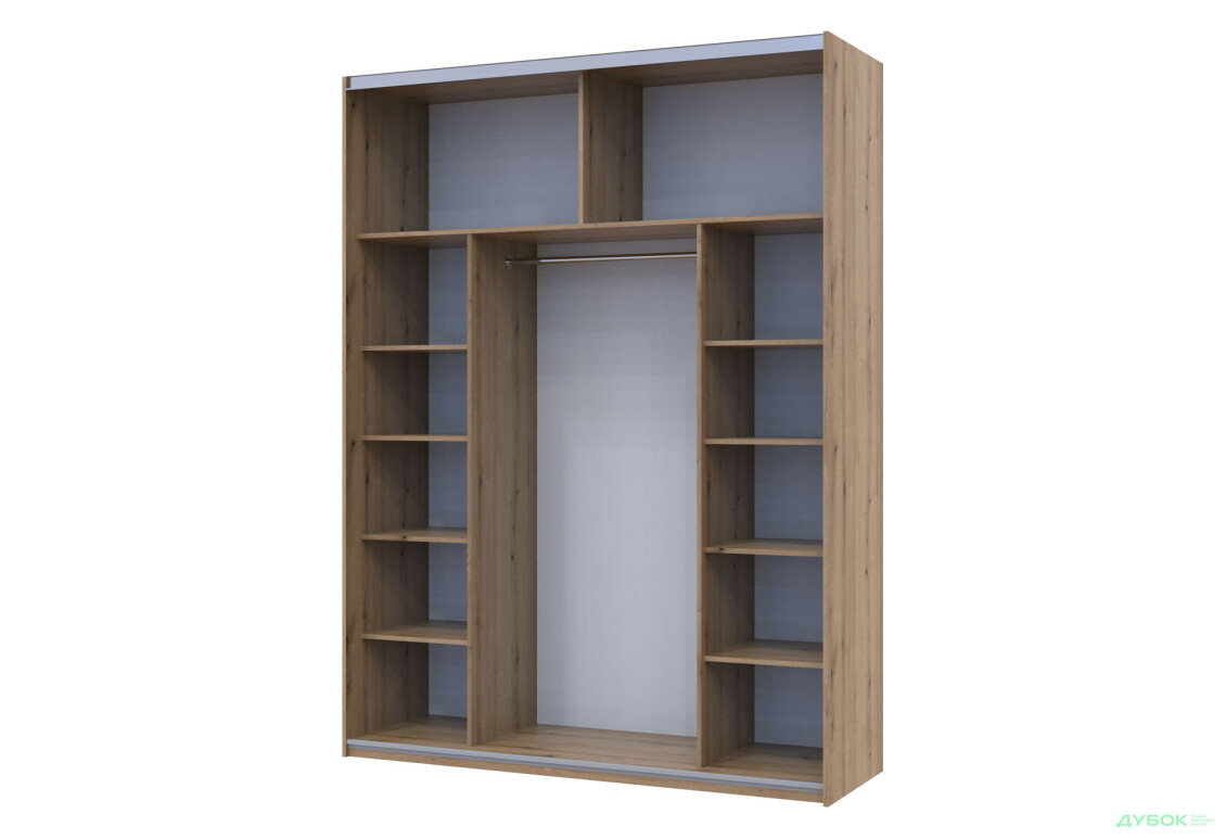 Шкаф-купе Doros G-Caiser / Джи-Кейзер 2-дверный со стеклом 180 см, дуб эвок / чёрный - Изображение 5 Изображение 5 - Шкаф-купе Doros G-Caiser / Джи-Кейзер 2-дверный со стеклом 180 см, дуб эвок / чёрный