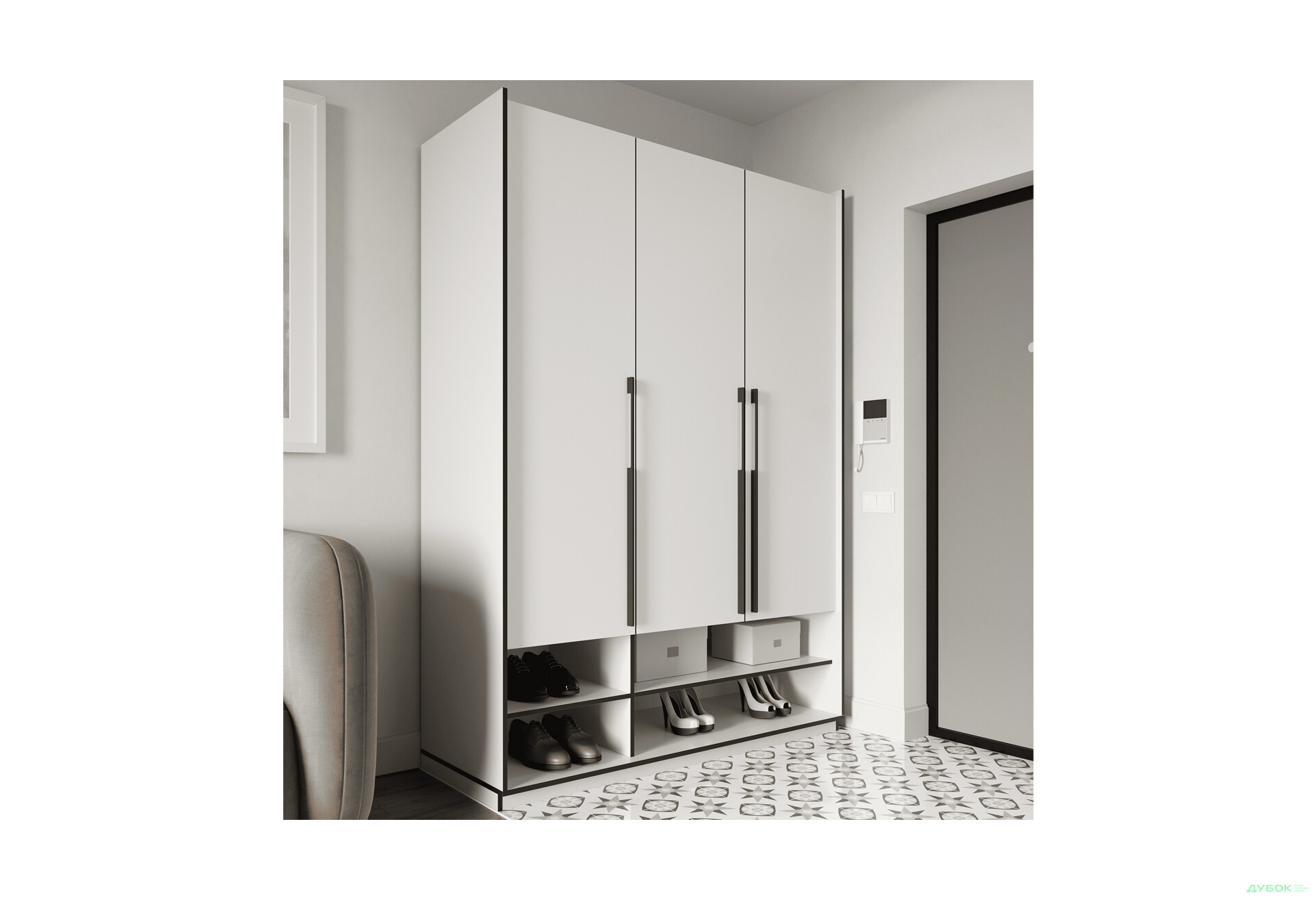 Шкаф Moreli Ramo / Рамо R-0006 3-дверный со штангой и полками 148,4 см, белый - Изображение 2 Изображение 2 - Шкаф Moreli Ramo / Рамо R-0006 3-дверный со штангой и полками 148,4 см, белый