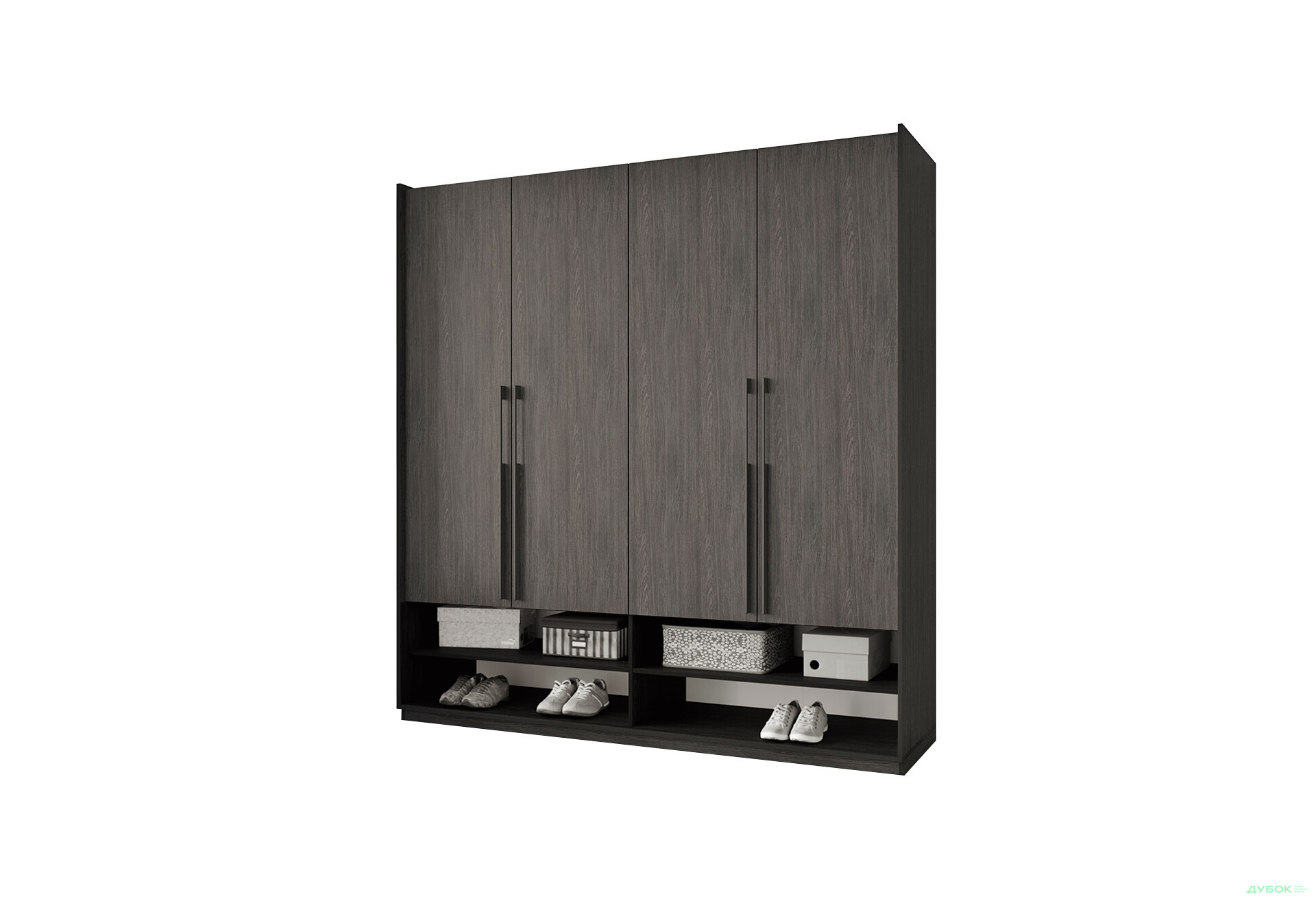 Шафа Moreli Ramo / Рамо R-0008 4-дверна зі штангами та полицями 196,8 см, венге - Зображення 1 Зображення 1 - Шафа Moreli Ramo / Рамо R-0008 4-дверна зі штангами та полицями 196,8 см, венге
