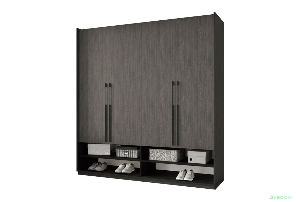 Шафа Moreli Ramo / Рамо R-0008 4-дверна зі штангами та полицями 196,8 см, венге - Зображення 1 Зображення 1 - Шафа Moreli Ramo / Рамо R-0008 4-дверна зі штангами та полицями 196,8 см, венге