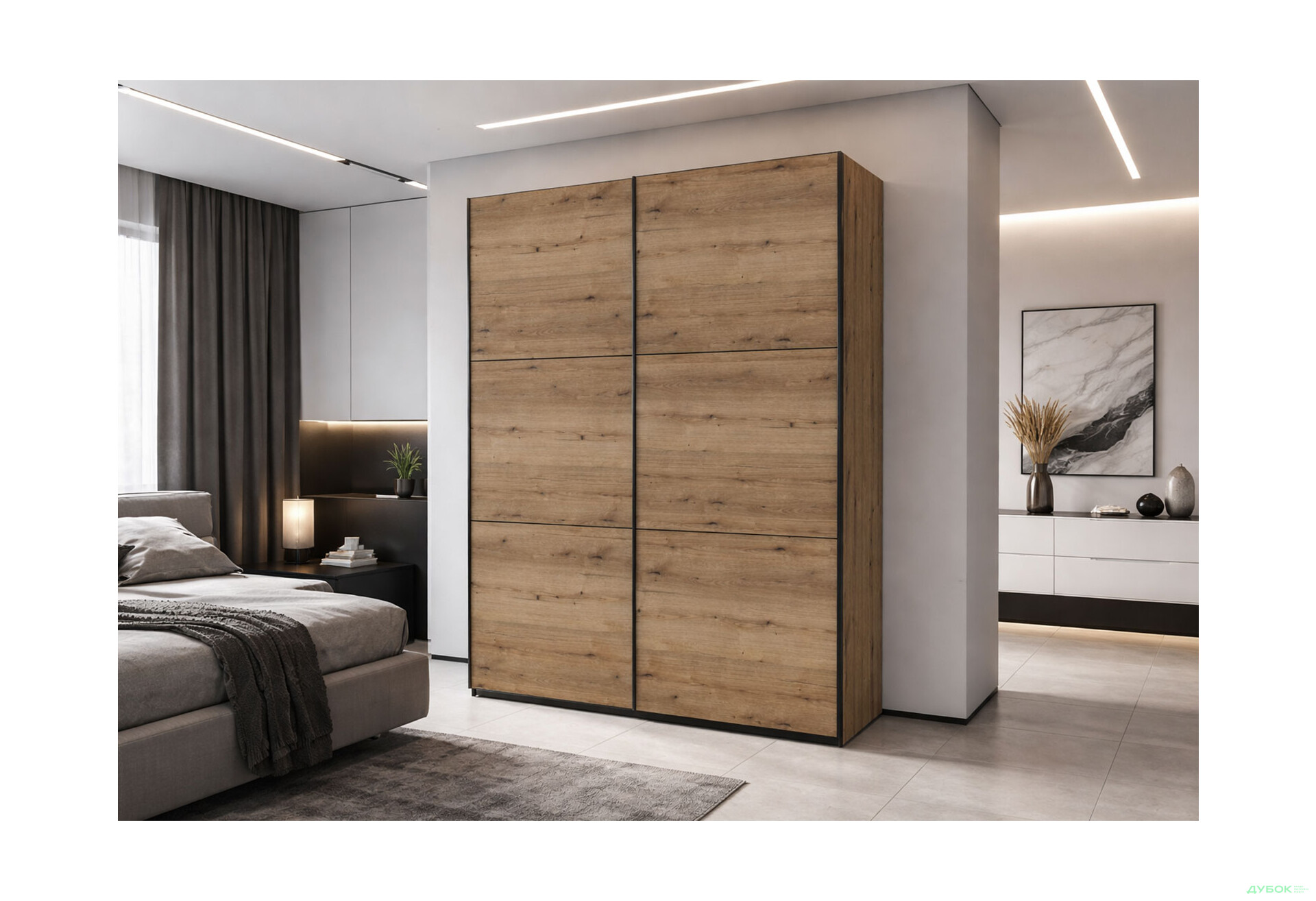 Зображення 2 - Шафа-купе Doros G-Caiser / Джі-Кейзер 2-дверна 180 см, дуб евок