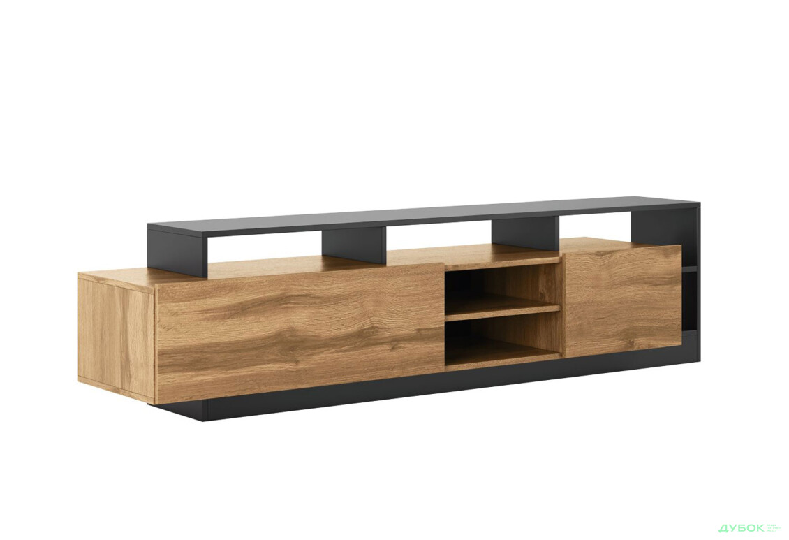 Тумба під ТВ Світ Меблів Каліста 190 см, дуб аппалачі / антрацит - Зображення 1 Зображення 1 - Тумба під ТВ Світ Меблів Каліста 190 см, дуб аппалачі / антрацит