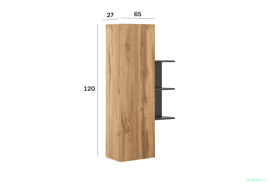 Тумба навісна Світ Меблів Каліста 60 см, дуб аппалачі / антрацит - Зображення 4 Зображення 4 - Тумба навісна Світ Меблів Каліста 60 см, дуб аппалачі / антрацит