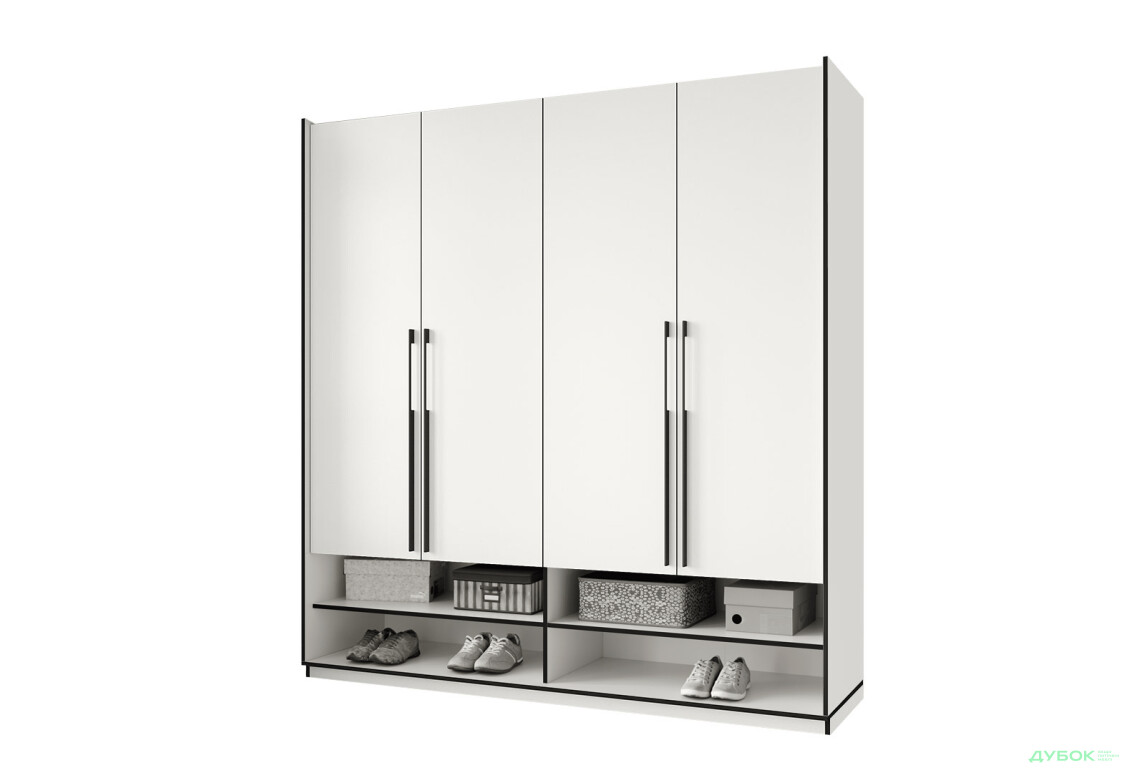 Шкаф Moreli Ramo / Рамо R-0007 4-дверный с полками 196,8 см, белый - Изображение 1 Изображение 1 - Шкаф Moreli Ramo / Рамо R-0007 4-дверный с полками 196,8 см, белый